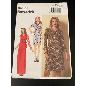 00294 Butterick B6128 Misses' Dress Sewing Pattern Size E5 14-22 Uncut‎